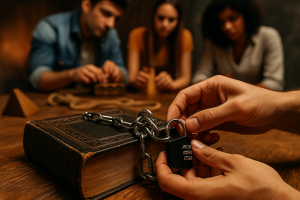 Detalle pistas y candado consejos escape room Santander