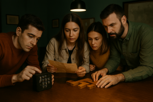 Grupo aplicando consejos escape room Santander
